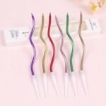 6 Piece creative Threaded Candle Bending Spiral Cake Candles Multicolor Bending Cake Safety Flames For Children 1.jpg
