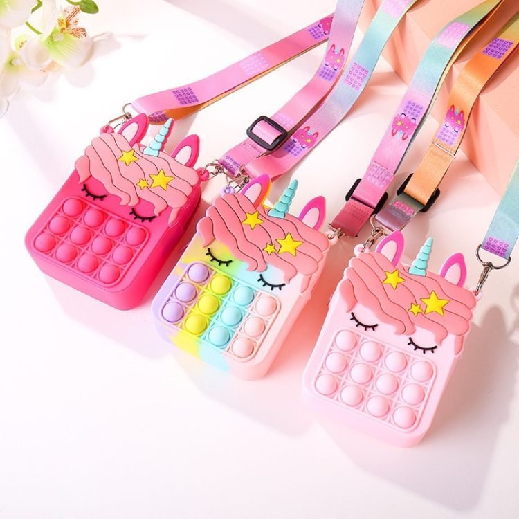 Fashion Fidget Toys Push Bubbles Toy Rainbow Unicorn Coin Purse Wallet Ladies Bag Silica Simple Dimple 1.jpg