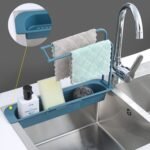 main image0Kitchen Sink Drainer Shelf Organizer Adjustable Telescopic Sink Drying Rack Sponge Towel Rugs Holder Storage Basket.jpg
