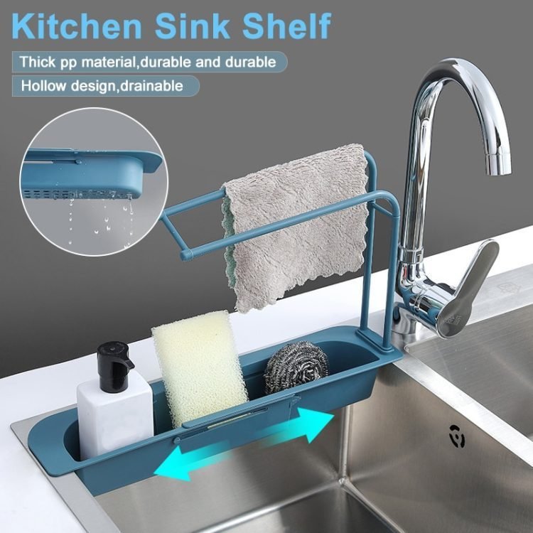 main image0Telescopic Sink Shelf Kitchen Sinks Organizer Soap Sponge Holder Sink Drain Rack Storage Basket Kitchen Gadgets.jpg