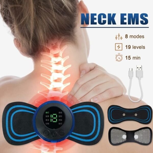 yK2lEMS Electric Massage 8 Modes Back and Neck Massager Rechargeable Muscle Massager Pain Relief Stimulator Relaxation 1 2.jpg