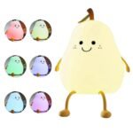 Night Light Cute Pear LED Nursery Nightlight Lamp, Tap Control Squishy Silicone, USB Rechargeable Bedside Lamp for Bedroom, Warm White & 7 Colors, Festival,Christmas Gift for Kids - Image 8