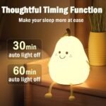Night Light Cute Pear LED Nursery Nightlight Lamp, Tap Control Squishy Silicone, USB Rechargeable Bedside Lamp for Bedroom, Warm White & 7 Colors, Festival,Christmas Gift for Kids - Image 4