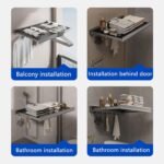 Balcony Retractable Tiled Net Clothes Drying Rack,Wall-Mounted Mesh Sweater Drying Rack,Folding Clothes Basket Clothes Drying Net,Black,60cm - Image 4