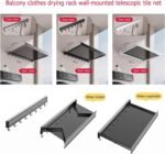 Balcony Retractable Tiled Net Clothes Drying Rack,Wall-Mounted Mesh Sweater Drying Rack,Folding Clothes Basket Clothes Drying Net,Black,60cm - Image 6