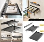 Balcony Retractable Tiled Net Clothes Drying Rack,Wall-Mounted Mesh Sweater Drying Rack,Folding Clothes Basket Clothes Drying Net,Black,60cm - Image 3