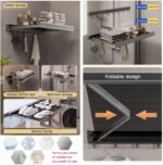 Balcony Retractable Tiled Net Clothes Drying Rack,Wall-Mounted Mesh Sweater Drying Rack,Folding Clothes Basket Clothes Drying Net,Black,60cm - Image 5