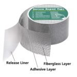 Window Screen Repair Kit Tape Fiberglass Cloth Mesh Tape Insect Barrier Strong Self Adhesive Waterproof Door Mesh Screen Patch for Patching Window Door Screen Holes and Tears - Image 6
