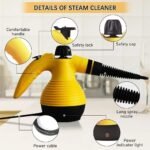 350ml High Pressure Steam Cleaner 1200W Portable Handheld Steam Cleaner with 9 Attachments Perfect for Removing Stains in Car Upholstery Home Kitchen Carpet Sofa - Image 7