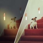 Motion Sensor Night Light USB Rechargeable Wall Light Motion Sensing Night Lights with 3 Lighting Modes Dimmable Light Portable Wall Sconce Night Light Indoor - Image 2