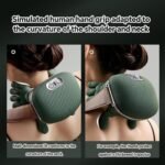Hand Shoulder and Neck Massager, Portable Bionic Neck Massager with Heat Kneading, Electric Shiatsu Neck and Back Massager, 3-Speed Adjustment, for Pain Relief Deep Tissue (Green) - Image 4