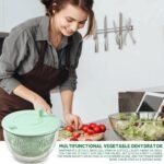 Salad Spinner, Vegetable Dryer Spinner, Manual Salad Spinner, Fruit and Vegetable Dryer with Safe and Rotating Handle, Multifunctional Vegetable Spinner for Home Kitchen Washing and Drying - Image 2