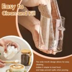 Glass Jars with Bamboo Lid and Spoon, Bamboo Lid Storage Jar Containers for Coffee Beans, Spice, Brown Sugar, Tea, Flour, Nuts, Candy, Salts and More - Image 2