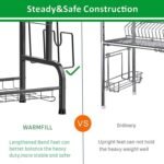 Arcanine Steel Dish Drying Rack Over Sink 3-Tier Large Capacity Kitchen Storage Rack With Drip Tray Sink Organize Stand Shelf With Utensil Holder Hooks Dish Drainer(Metal) - Image 7