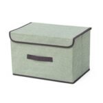 Cotton Linen Large Storage Box With Cap Clothes Socks Toys Organizer / KC22-242-2 - Image 10
