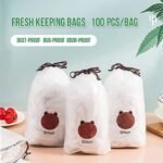 100pcs Disposable Food Bowl Cover Bag Storage Bag Dust Fresh Keeping Bags Kitchen Food Multifunctional Use