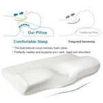 Memory Foam Cervical Contour Medical Pillow for Sleeping Orthopedic Pillows for Neck Back Shoulder Support Pain Relief cusion Soft Firm Pillow (Off White) - Image 13
