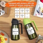 2 in 1 Glass Oil Sprayer & Dispenser,16oz/470ml Olive Cooking, Air Fryer, and Salad, for Kitchen Gadgets and Air Fryer Accessories - Image 2
